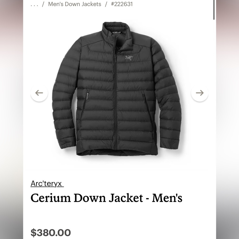 Arc'teryx Men's black Cerium Puffer Jacket
